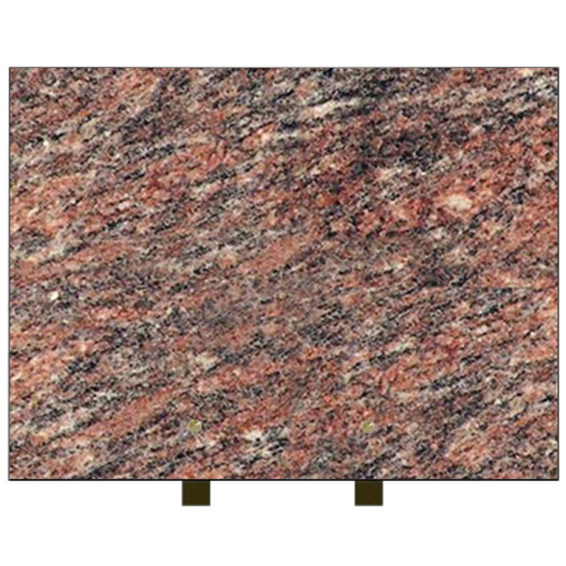 PLAQUE FUNÉRAIRE 30X40 GRANIT ROSE D'ALVA SUR PIEDS