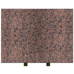 PLAQUE FUNÉRAIRE 30X40 GRANIT ROSE CLARTÉ SUR PIEDS