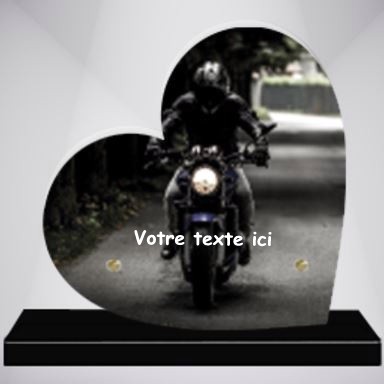 plaque personnalisee coeur motard moto