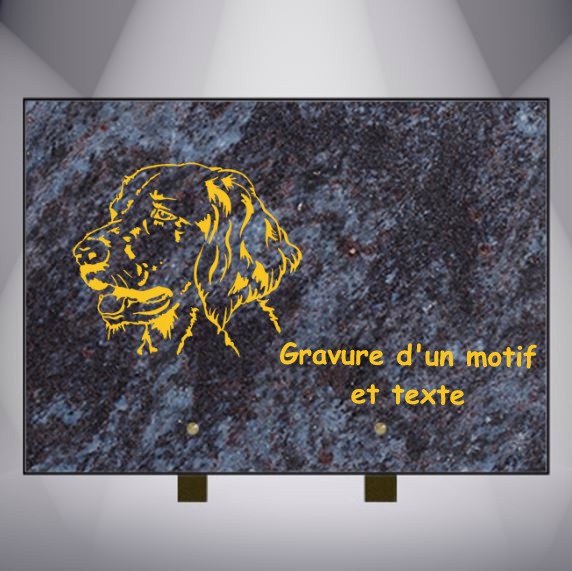 gravure funeraire chien de chasse