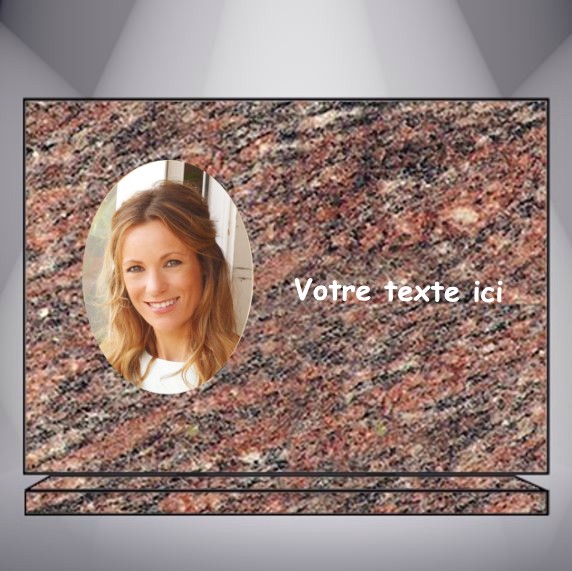 plaque granit personnalisee medaillon porcelaine