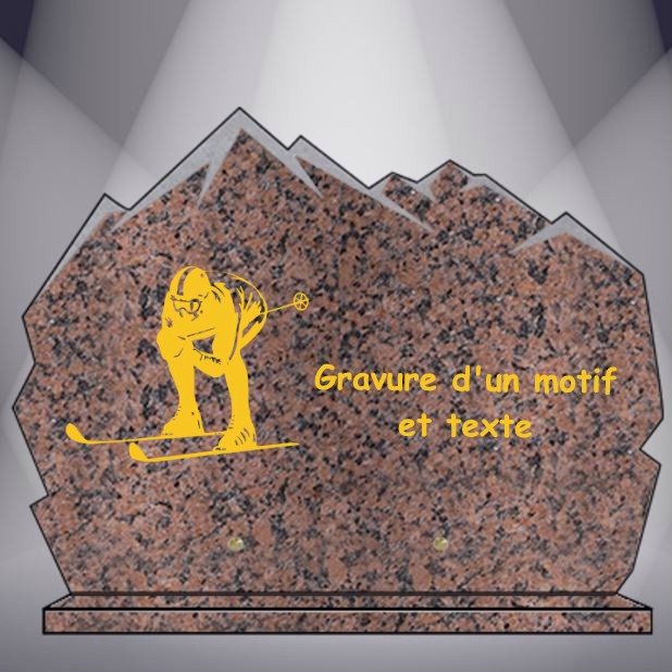 plaque funeraire montagne skieur