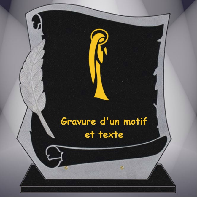plaque parchemin gravee or