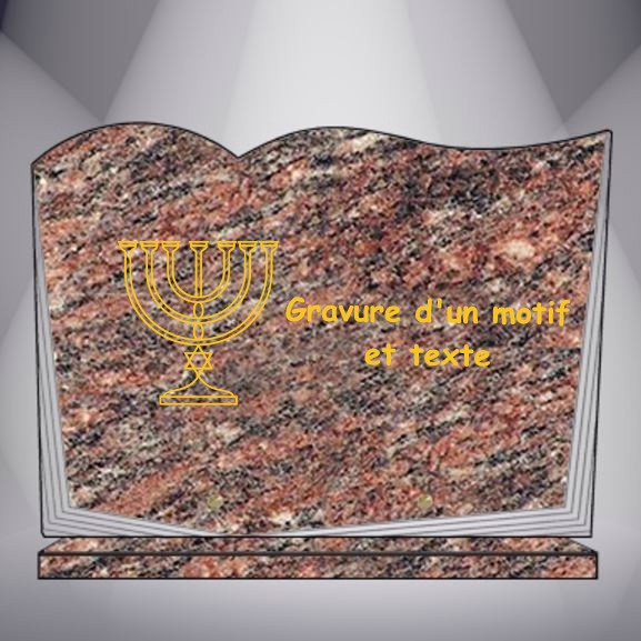plaque funeraire avec gravure menorah