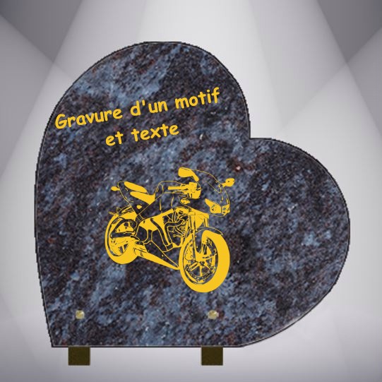 plaque coeur moto personnalisee