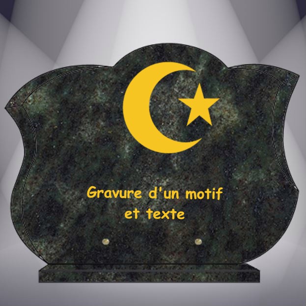 plaque funeraire personnalisee croissant musulman