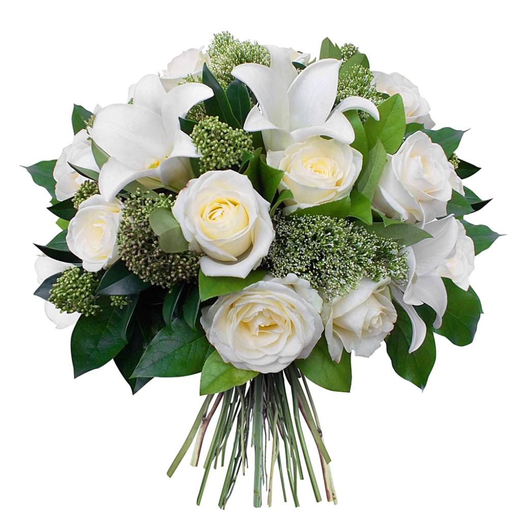 Carte Condoléances double demi couronne Fleurs roses