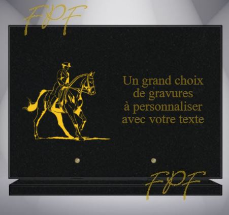 PLAQUE FUNÉRAIRE SPORT EQUITATION