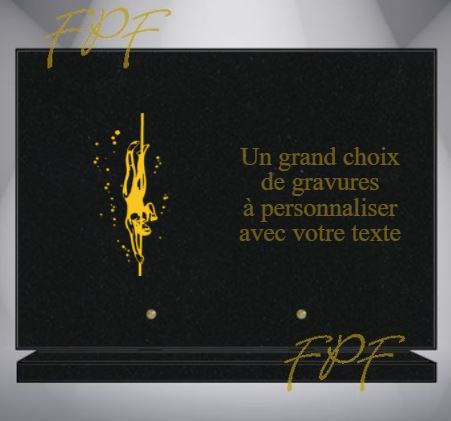 PLAQUE FUNÉRAIRE SPORT APNÉE