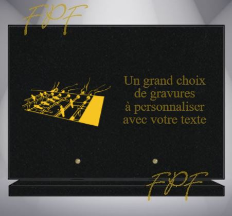 PLAQUE FUNÉRAIRE SPORT BABY FOOT