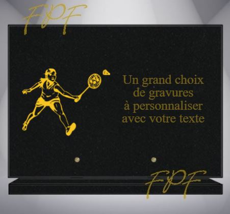 PLAQUE FUNÉRAIRE SPORT BADMINTON