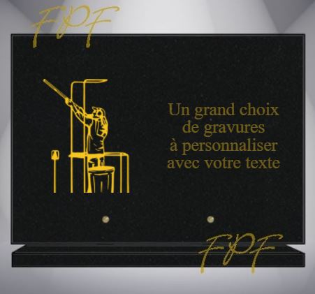 PLAQUE FUNÉRAIRE SPORT BALL TRAP