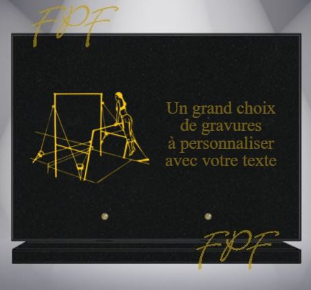 PLAQUE FUNÉRAIRE SPORT GYMNASTIQUE