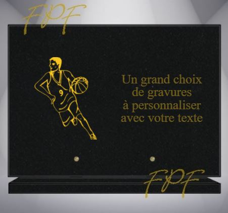PLAQUE FUNÉRAIRE SPORT basket ball