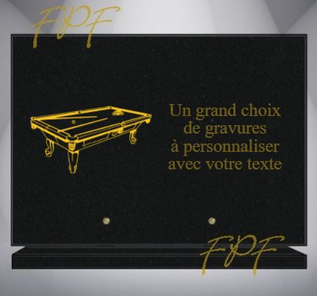 PLAQUE FUNÉRAIRE SPORT BILLARD