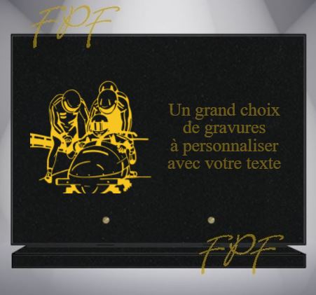 PLAQUE FUNÉRAIRE SPORT BOBSLEIGH