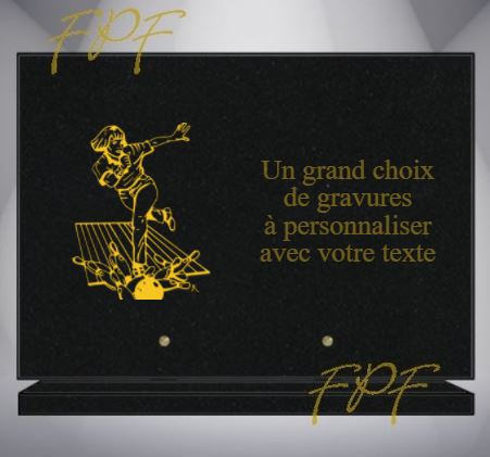 PLAQUE FUNÉRAIRE SPORT BOWLING