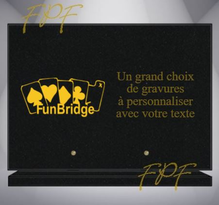 PLAQUE FUNÉRAIRE SPORT BRIDGE