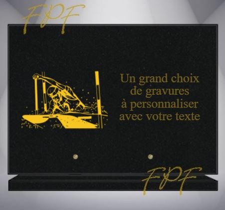 PLAQUE FUNÉRAIRE SPORT CANOË KAYAK
