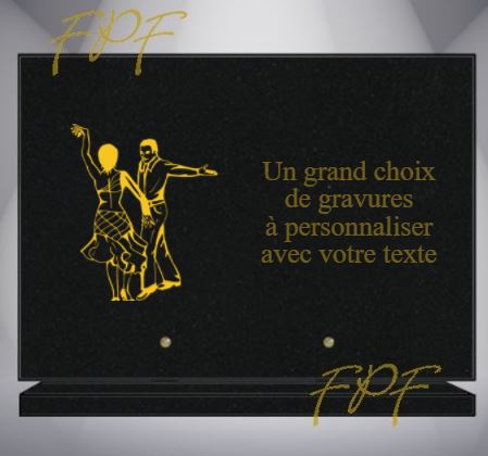 PLAQUE FUNÉRAIRE DANSE CHA CHA CHA