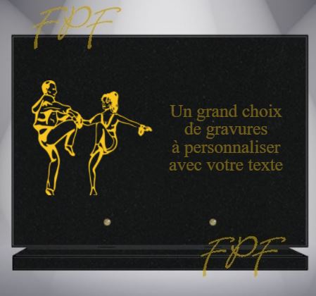 PLAQUE FUNÉRAIRE DANSE ROCK AND ROLL
