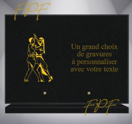 PLAQUE FUNÉRAIRE DANSE RUMBA