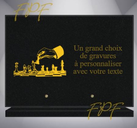 PLAQUE FUNÉRAIRE ECHECS
