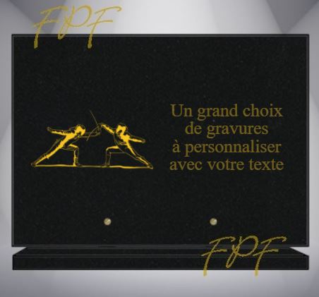 PLAQUE FUNÉRAIRE SPORT ESCRIME