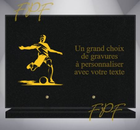 PLAQUE FUNÉRAIRE SPORT FOOTBALL FOOTBALLEUR