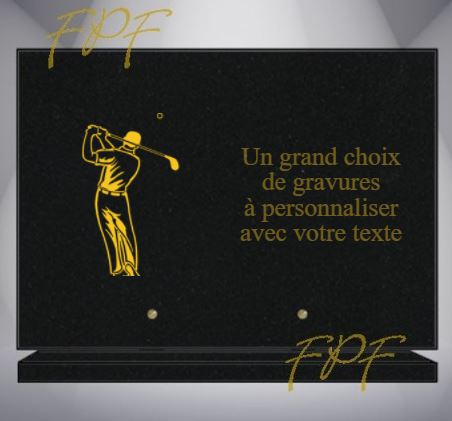 PLAQUE FUNÉRAIRE SPORT GOLF