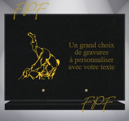 PLAQUE FUNÉRAIRE SPORT JUDO