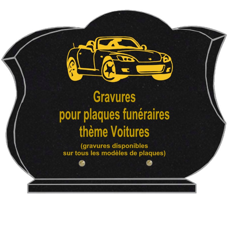 Voitures - Plaques funéraires gravées or