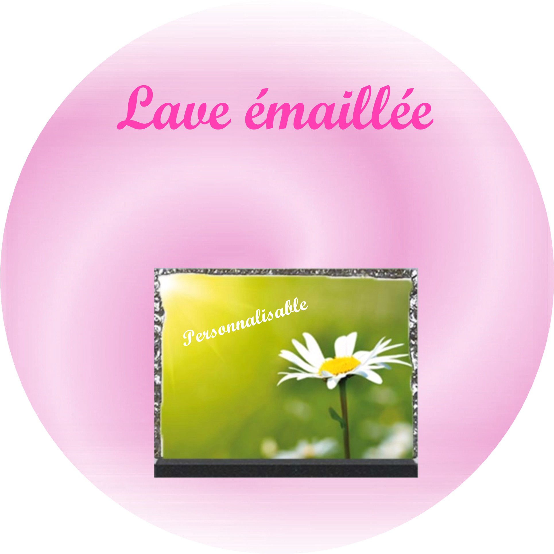 PLAQUE FUNERAIRE LAVE EMAILLEE NICE