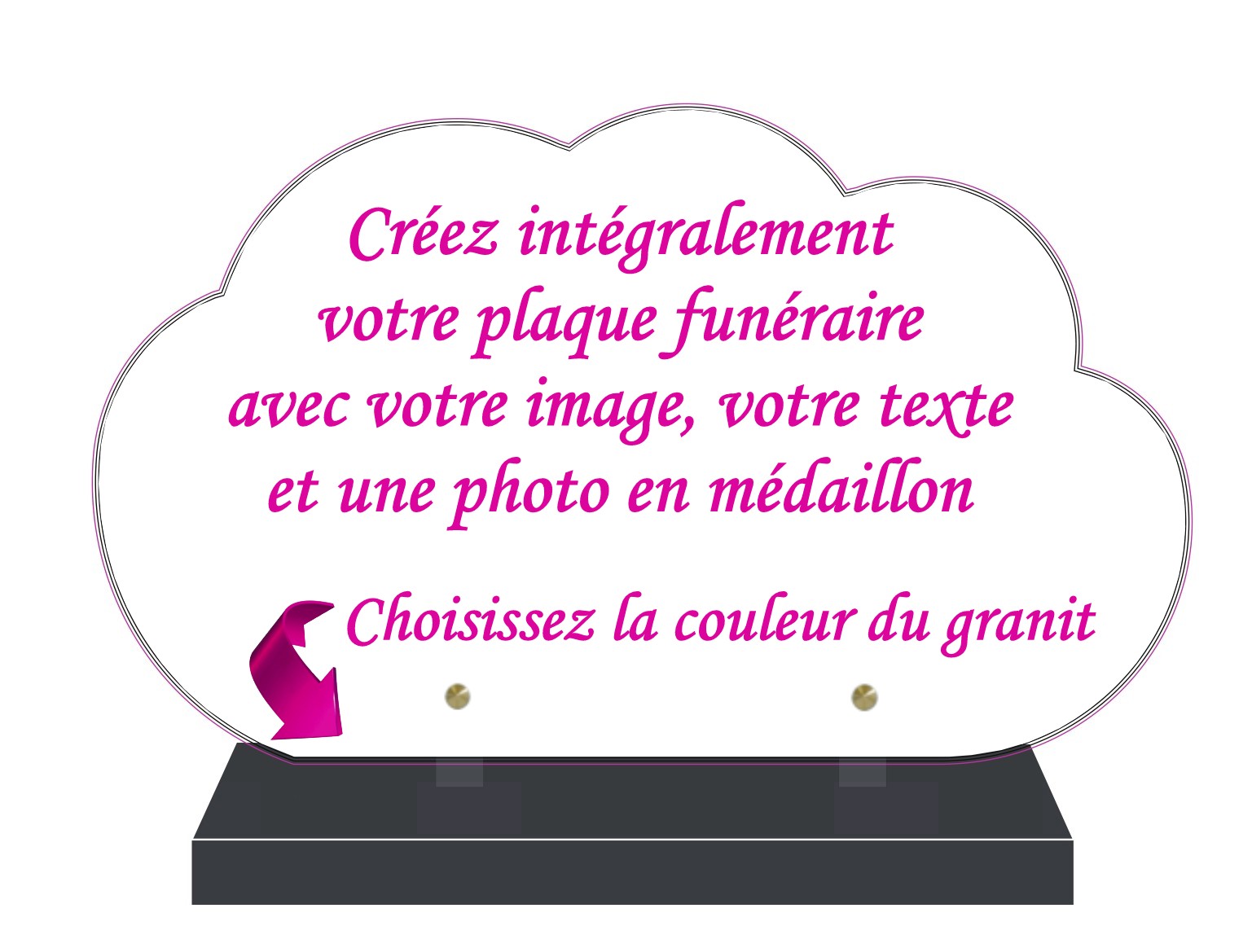 PLAQUE FUNÉRAIRE 100% PERSONNALISÉE nuage