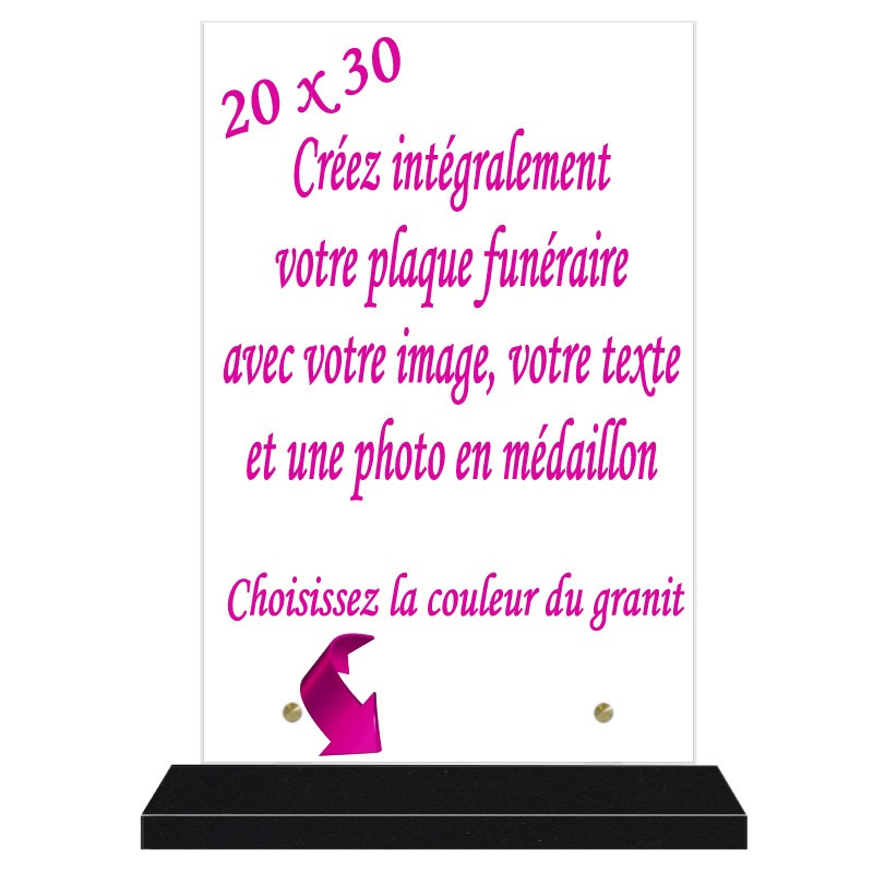 PLAQUE FUNÉRAIRE 100% PERSONNALISÉE VERTICALE RECTANGULAIRE